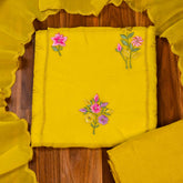 Organza Yellow Unstitched Suit